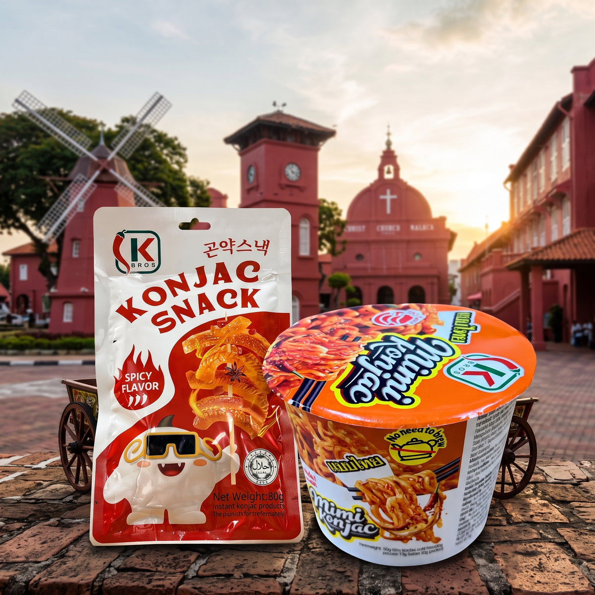 [HALAL] Spicy Konjac Snack & Konjac Mixed Noodles | Rasa unik | Pasangan terbaik untuk mi ramen | Dijual dalam pek 4